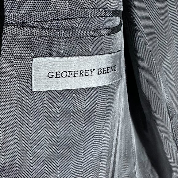 Geoffrey Beene Suit Jacket Blazer Sport Black Tuxedo Jacket Wool 46R 48L - Picture 4 of 5